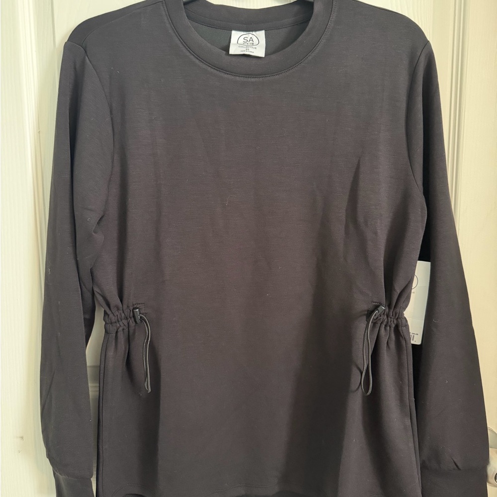 Classic Black Long Sleeve Top with Side Ties